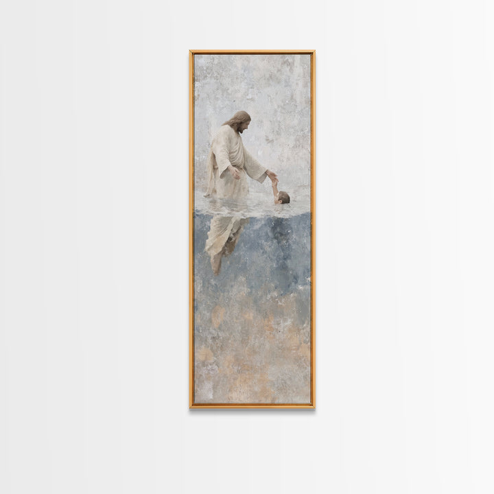 Stillness Of Faith – Framed Canvas Print – Christian Art Canvas – Christian Wall Art – Skinny Art – Jesus Painting
