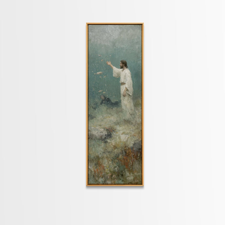 Rising In Grace – Framed Canvas Print – Christian Art Canvas – Christian Wall Art – Skinny Art – Jesus Painting