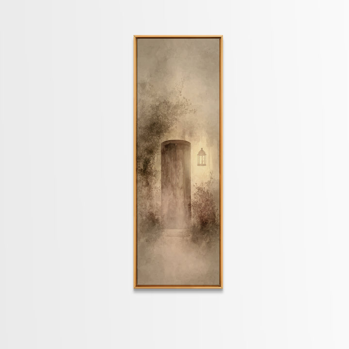 Sacred Doorway Light – Framed Canvas Print – Christian Wall Art – Narrow Art – Christian Art Canvas – Jesus Painting