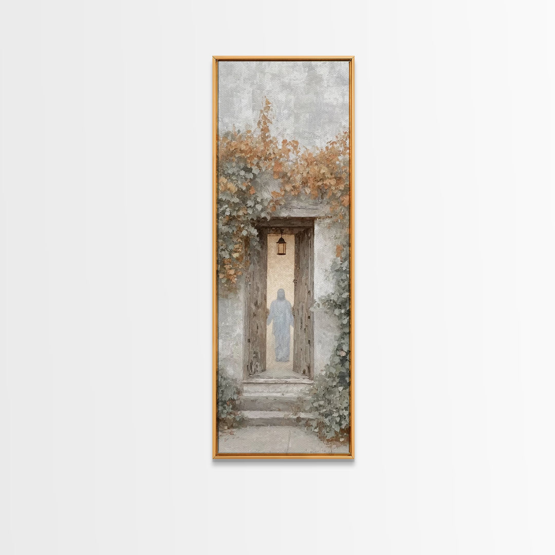Everlasting Welcome Home – Framed Canvas Print – Christian Art Canvas – Narrow Art – Jesus Painting – Christian Wall Art