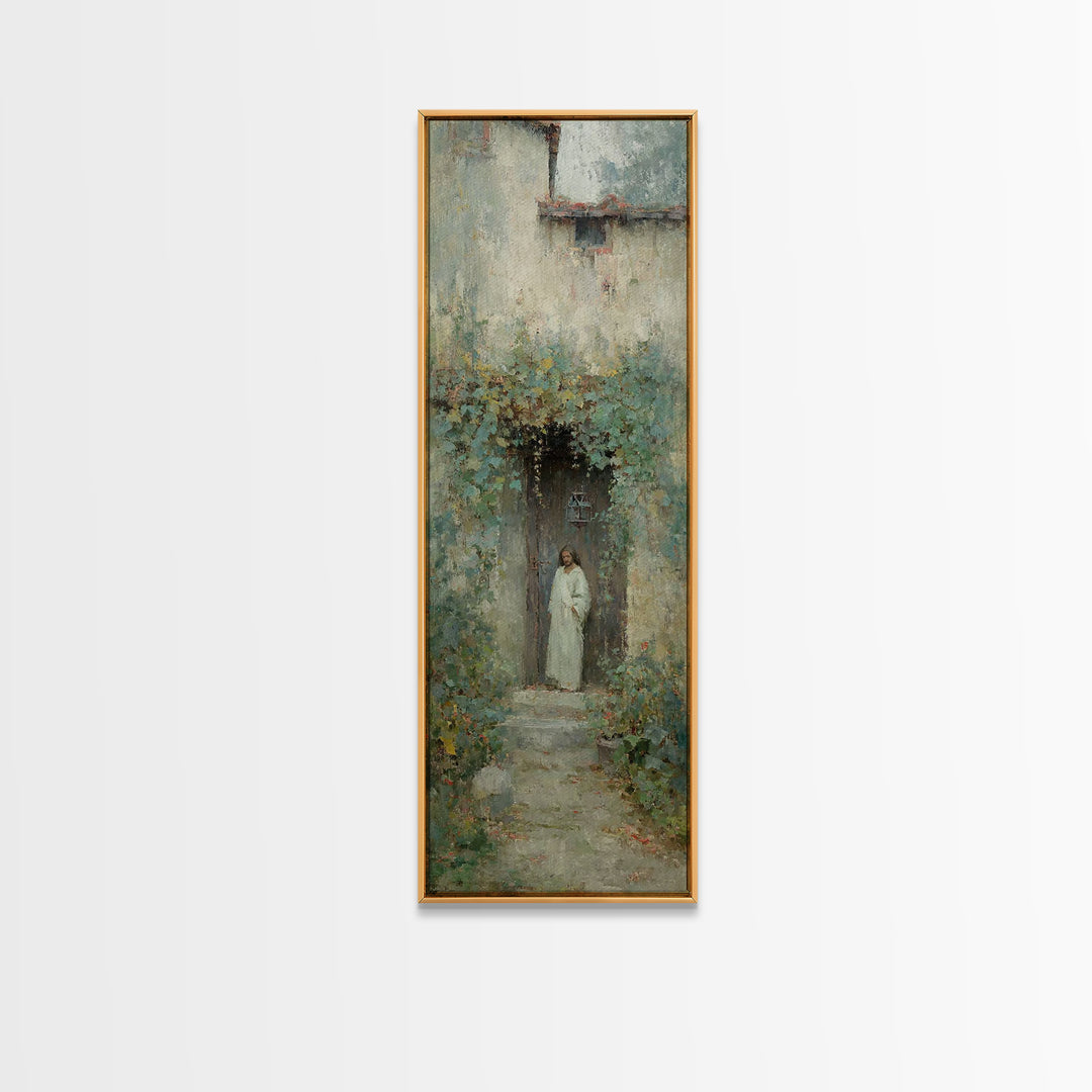 Doorway Of Grace – Framed Canvas Print – Tall Narrow Wall Art – Christian Wall Art – Jesus Painting – Christmas Art