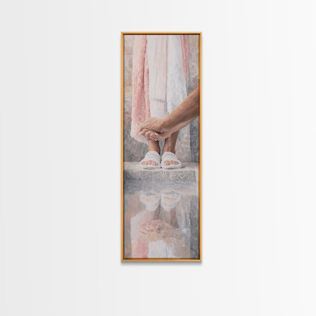 Servant Of Grace | Framed Canvas Print | Jesus Painting | Christian Wall Art | Christian Art Canvas | Christian Gift | Tall Skinny Art Prin