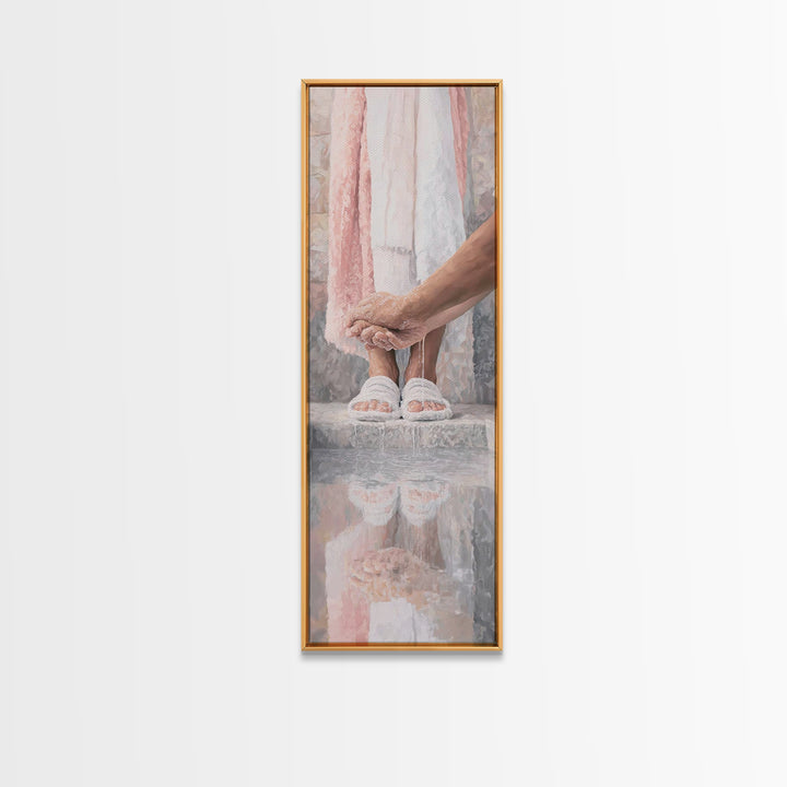 Servant Of Grace | Framed Canvas Print | Jesus Painting | Christian Wall Art | Christian Art Canvas | Christian Gift | Tall Skinny Art Prin