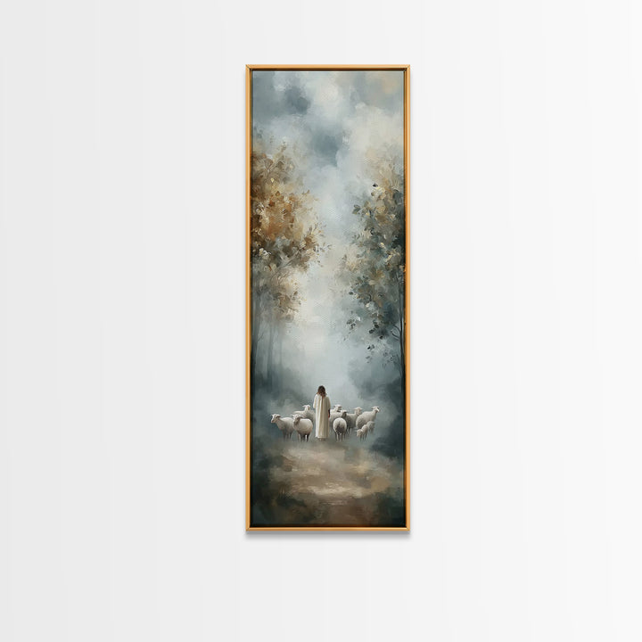 Heavenly Forest Path – Framed Canvas Print – Skinny Art – Christian Art – Jesus Painting – Christian Christmas Artwork