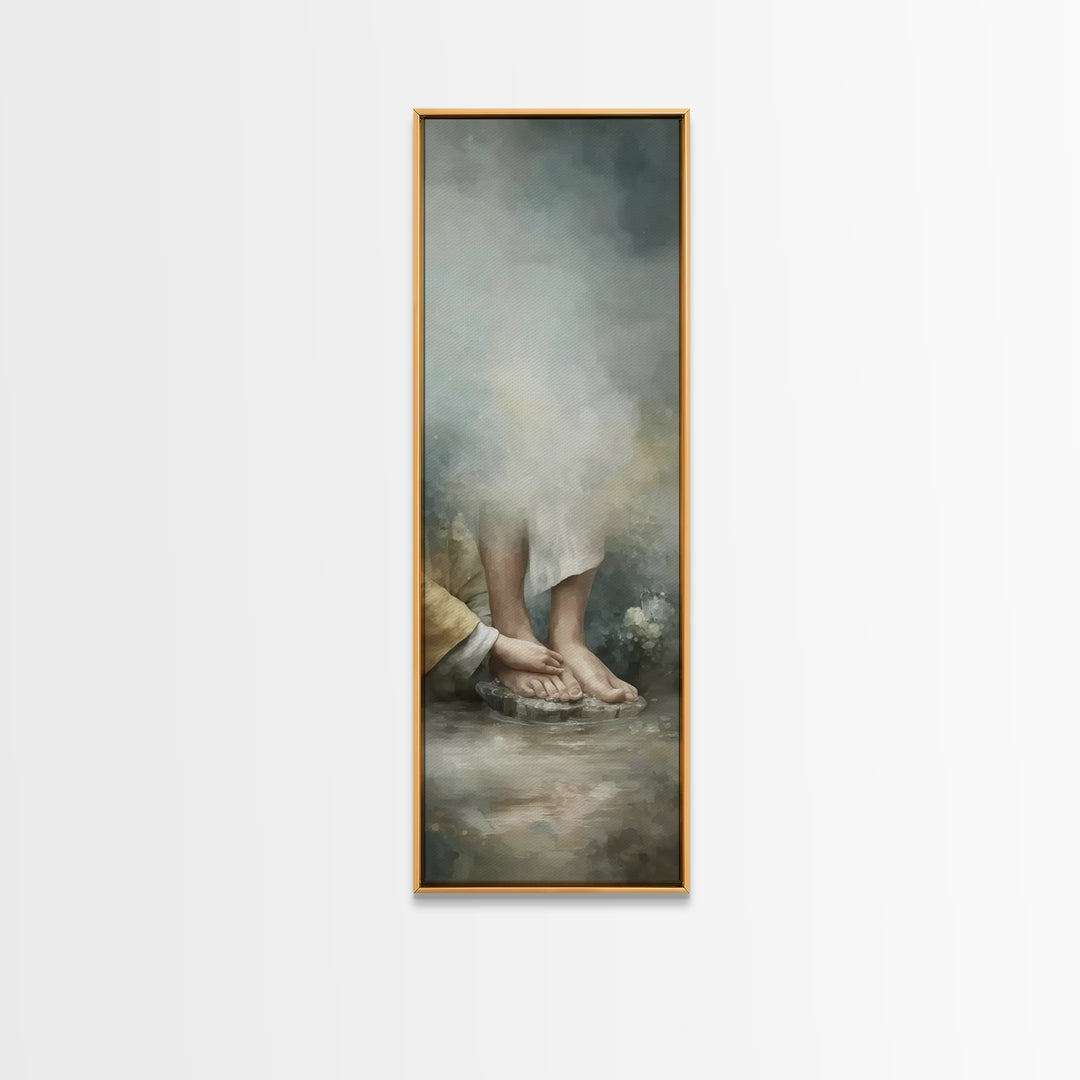 Waters Of Mercy - Framed Canvas Print - Christian Art Canvas - Christian Wall Art - Christian Gift Ideas - Jesus Painting - Narrow Art