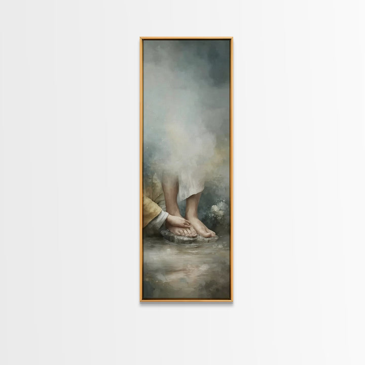 Waters Of Mercy - Framed Canvas Print - Christian Art Canvas - Christian Wall Art - Christian Gift Ideas - Jesus Painting - Narrow Art