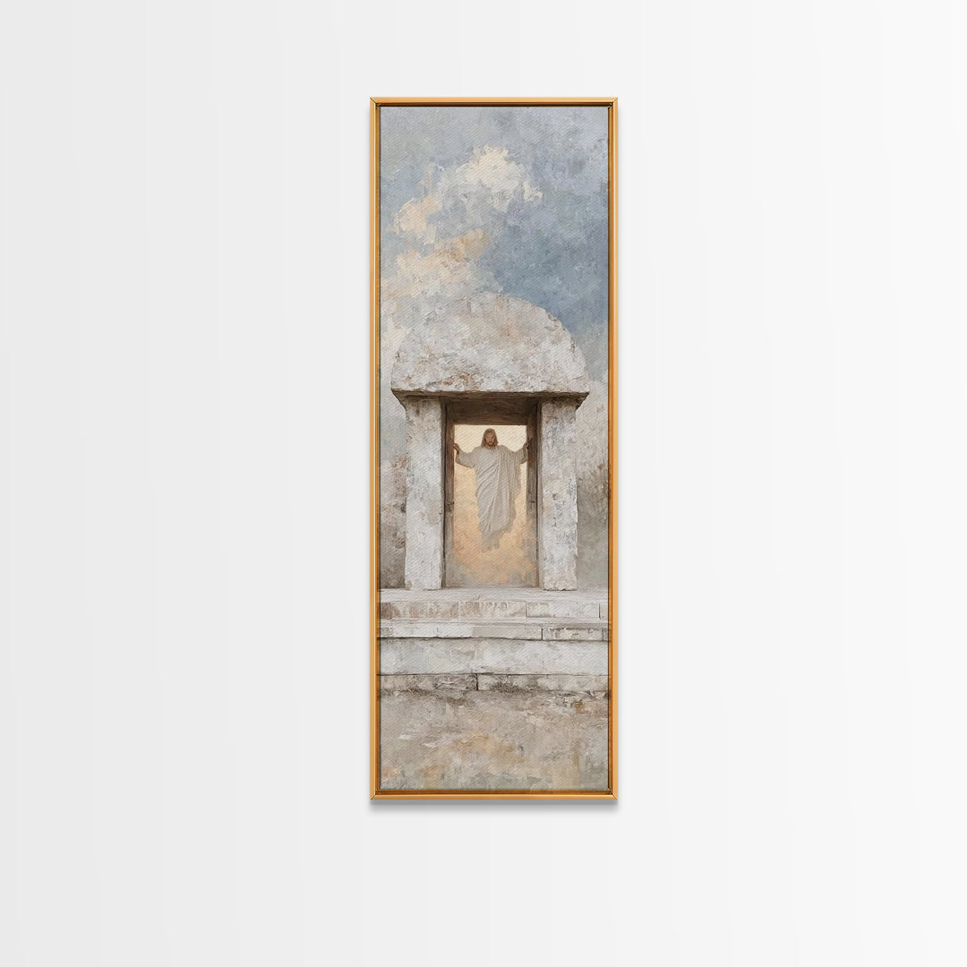 Glory At The Gate – Framed Canvas Print – Christian Art – Jesus Painting – Tall Narrow Wall Art – Christian Wall Art – Christian Art Canvas