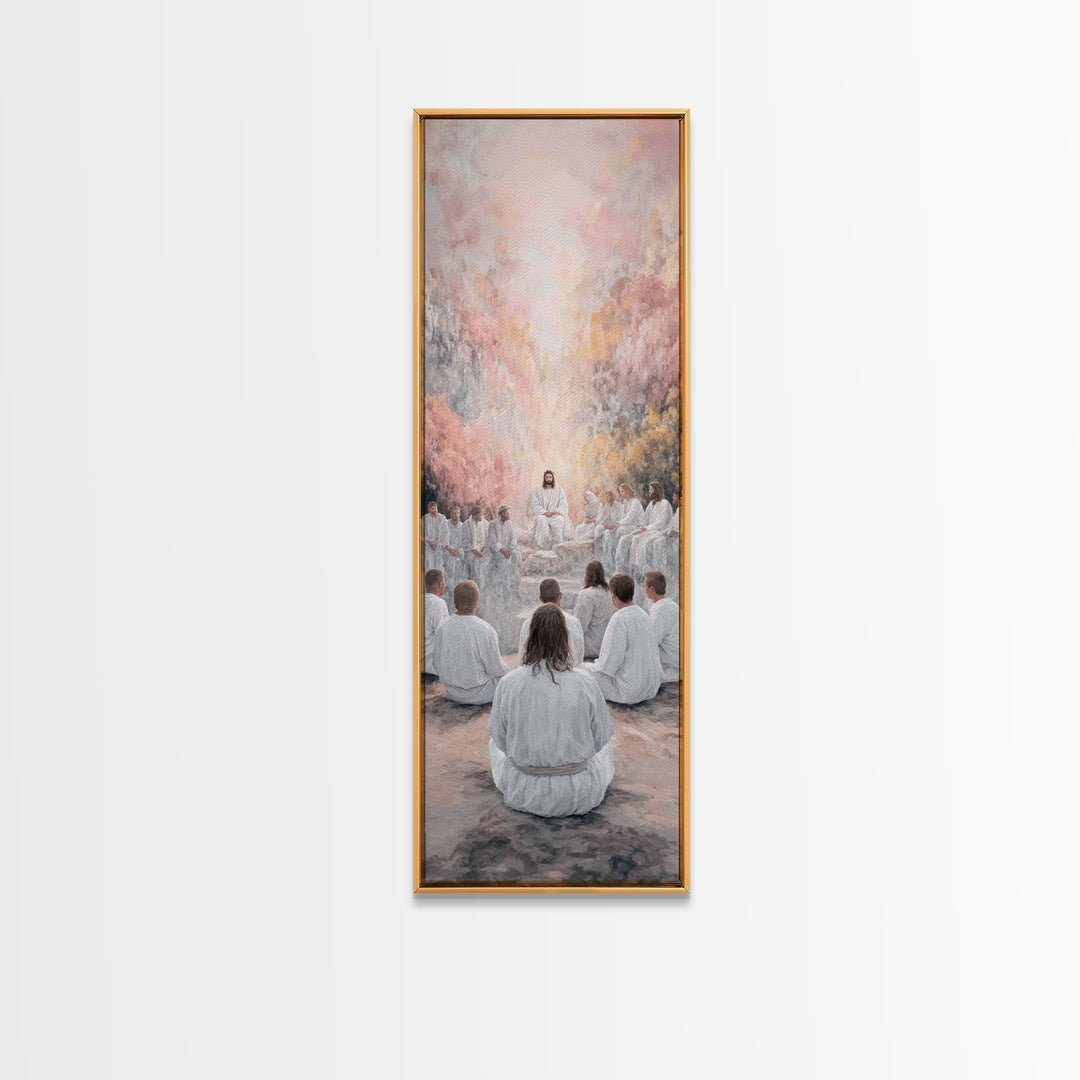 Heavenly Grove Peace - Framed Canvas Print - Narrow Art - Christian Painting - Christian Art Canvas - Christian Wall Art - Christmas Art