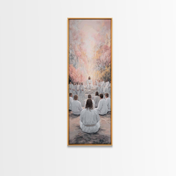 Heavenly Grove Peace - Framed Canvas Print - Narrow Art - Christian Painting - Christian Art Canvas - Christian Wall Art - Christmas Art