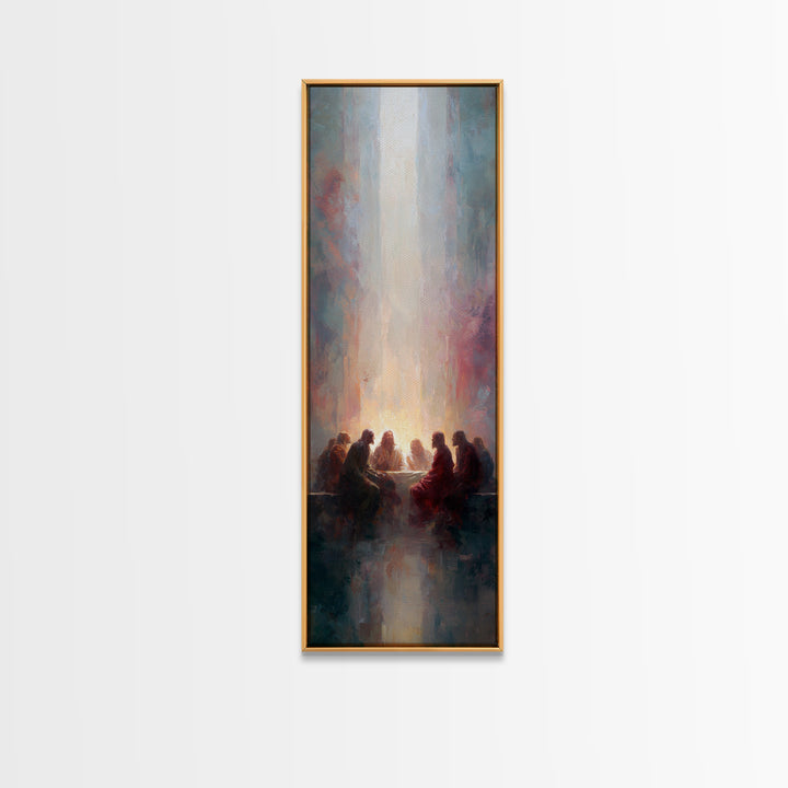Upper Room Fire - Framed Canvas Print - Tall Narrow Wall Art - Christian Art - Jesus Painting - Christian Art Canvas - Christian Gift Ideas