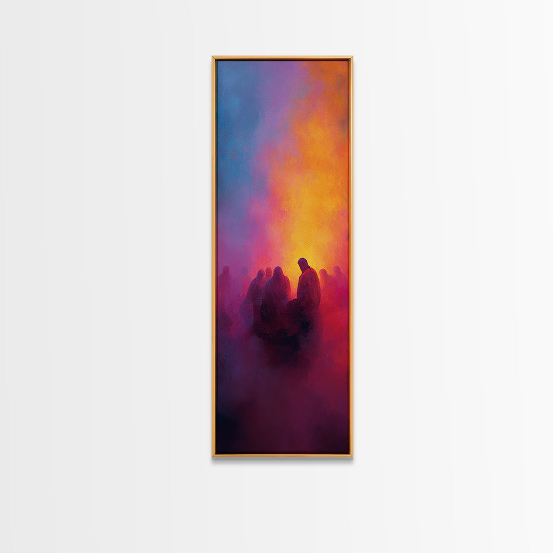 Twilight Ember Circle - Framed Canvas Print - Tall Skinny Art Print - Christian Wall Art - Christian Art - Christian Art Canvas - Jesus Pai