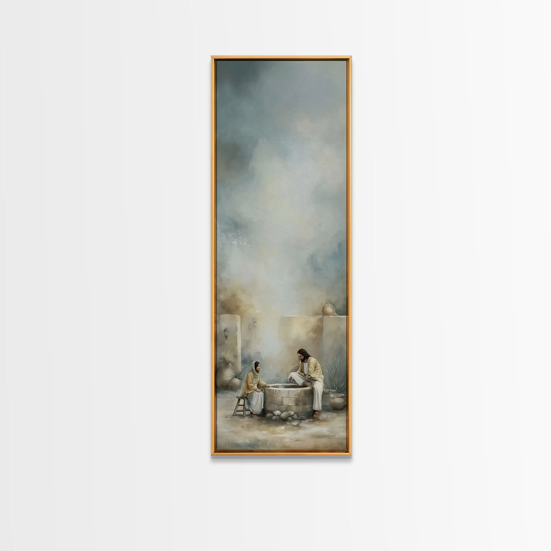 Ancient Well Grace – Framed Canvas Print – Tall Skinny Art Print – Christian Art Canvas – Christian Wall Art – Christian Painting – Christi