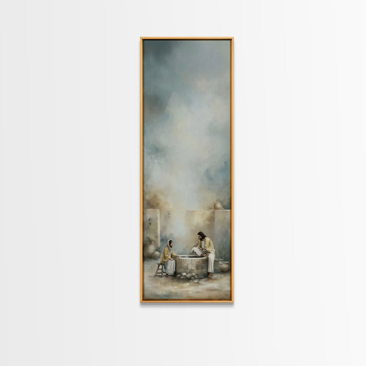 Ancient Well Grace – Framed Canvas Print – Tall Skinny Art Print – Christian Art Canvas – Christian Wall Art – Christian Painting – Christi