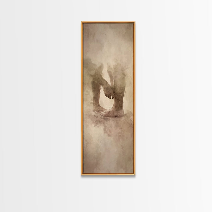 Footsteps Of Kindness - Framed Canvas Print - Christian Gift - Christian Wall Art - Christian Art Canvas - Minimalist Christian Art - Skinn