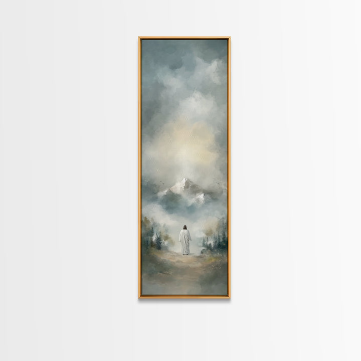 Ascension Serenity – Framed Canvas Print – Tall Skinny Art Print – Christian Wall Art – Christian Art Canvas – Jesus Painting – Christmas A