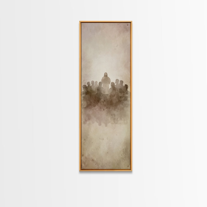 Divine Assembly, Framed Canvas Print, Tall Narrow Wall Art, Christian Wall Art, Christian Art Canvas, Jesus Painting, Christmas Art
