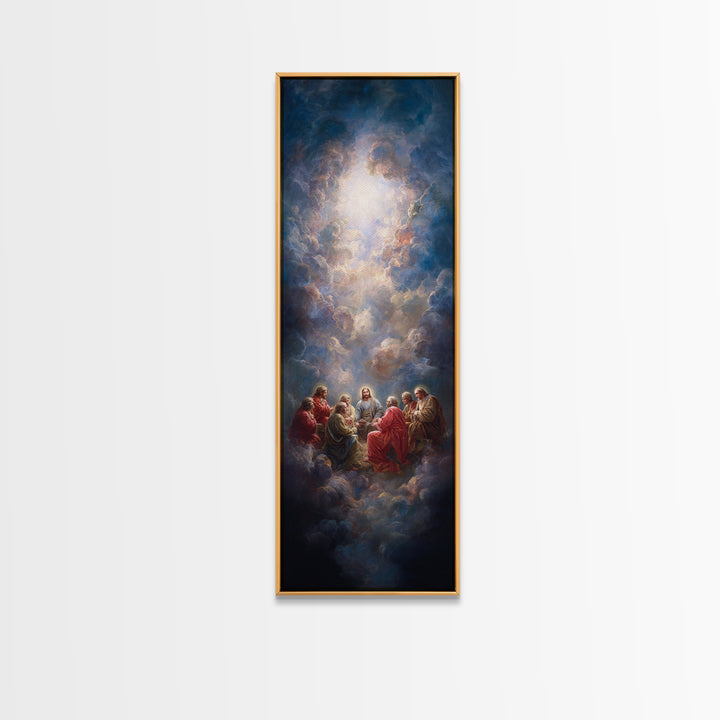Radiant Visitation, Framed Canvas Print, Tall Skinny Art Print, Christian Wall Art, Jesus Painting, Christian Art Canvas, Christmas Art