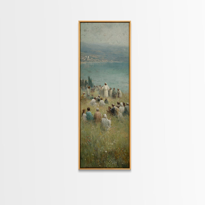 Hillside Of Mercy – Framed Canvas Print – Tall Narrow Wall Art – Christian Wall Art – Christian Art Canvas – Jesus Painting – Christmas Art