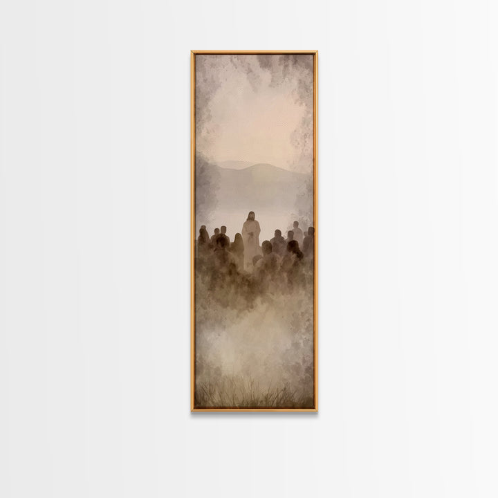 Shoreland Blessing | Framed Canvas Print | Skinny Art | Jesus Painting | Christian Wall Art | Christian Art Print | Christmas Art