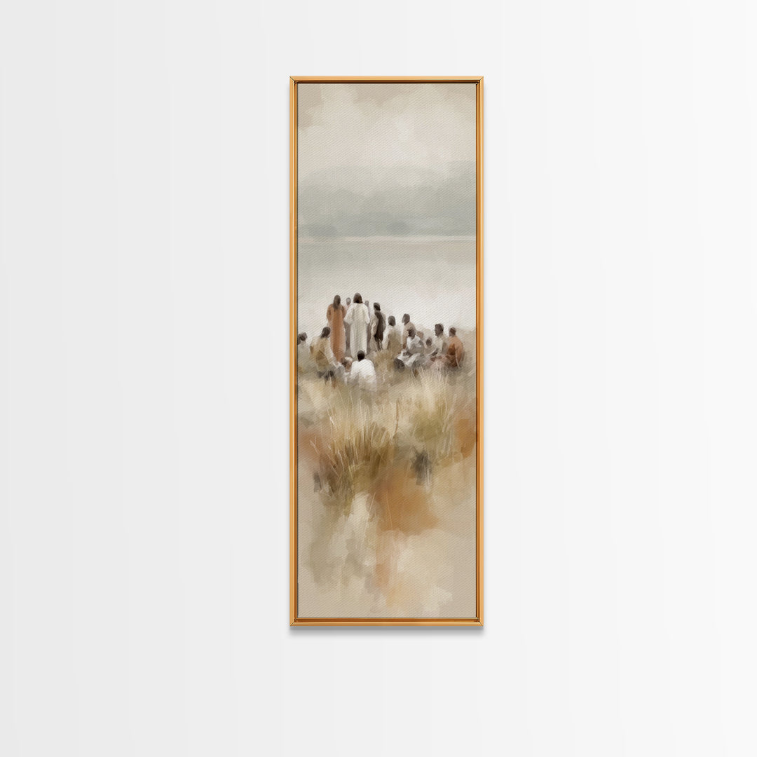 Morning Hope | Framed Canvas Print | Narrow Art | Christian Art Print | Jesus Painting | Christmas Art | Christian Wall Art