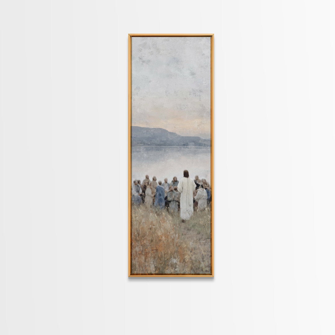 Mountain Calm – Framed Canvas Print – Skinny Art – Christian Wall Art – Christmas Art – Jesus Painting – Christian Art Print