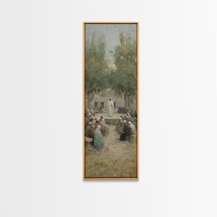Dawn Of Faith – Framed Canvas Print – Narrow Art – Christian Art Print – Christmas Art – Jesus Painting – Christian Wall Art
