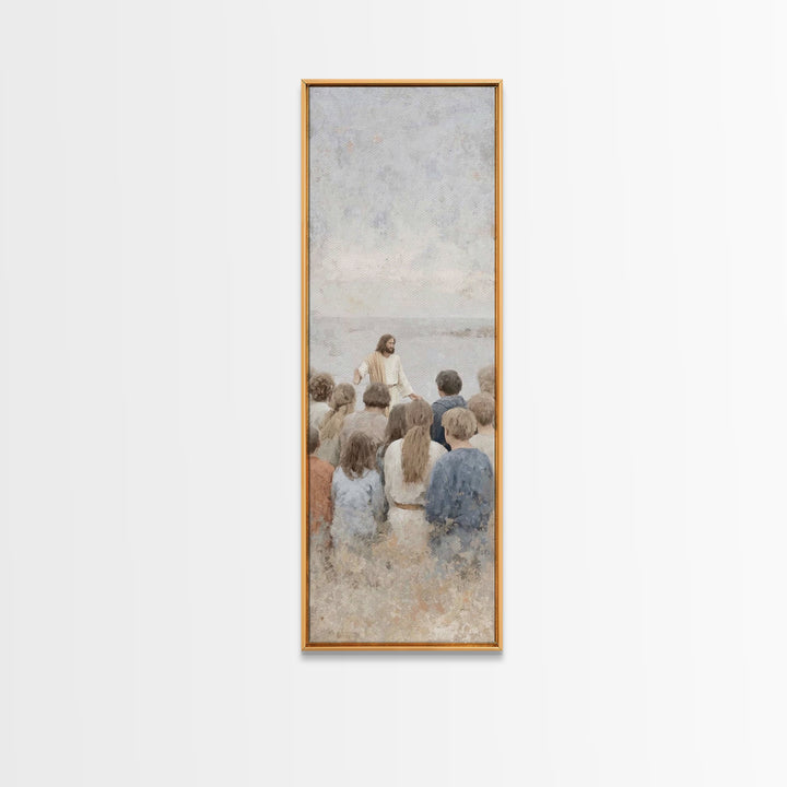 Light Of The Teacher – Framed Canvas Print – Christian Wall Art – Jesus Painting – Christian Art Canvas – Narrow Art – Christian Christmas