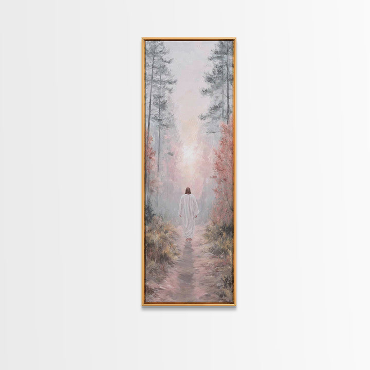 Light Of The Path - Framed Canvas Print - Christian Wall Art - Jesus Painting - Narrow Art - Christian Art Canvas