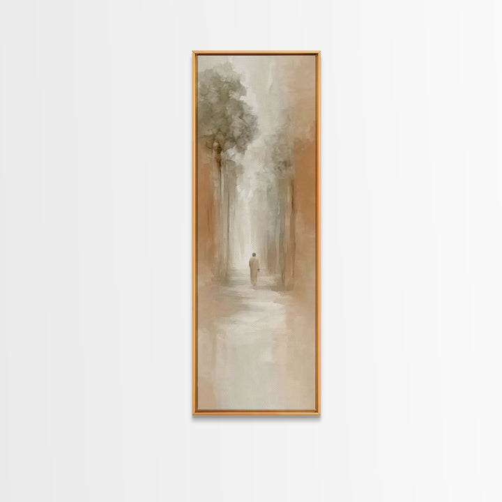 Desert Haze Journey - Framed Canvas Print - Christian Art Canvas - Jesus Painting - Tall Narrow Wall Art - Christian Wall Art