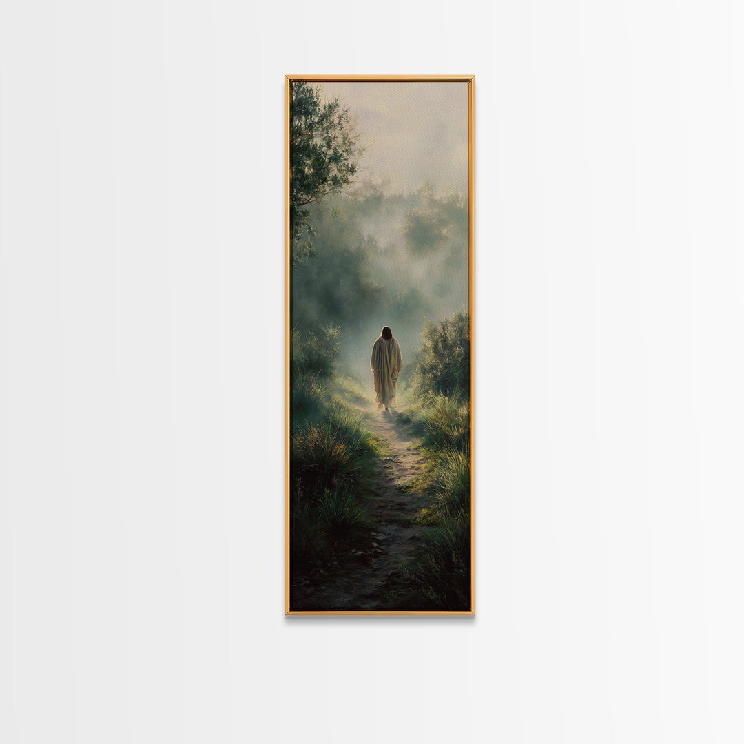 Morning Peace Bloom | Framed Canvas Print | Christian Wall Art | Jesus Painting | Tall Skinny Art Print | Christian Art Canvas