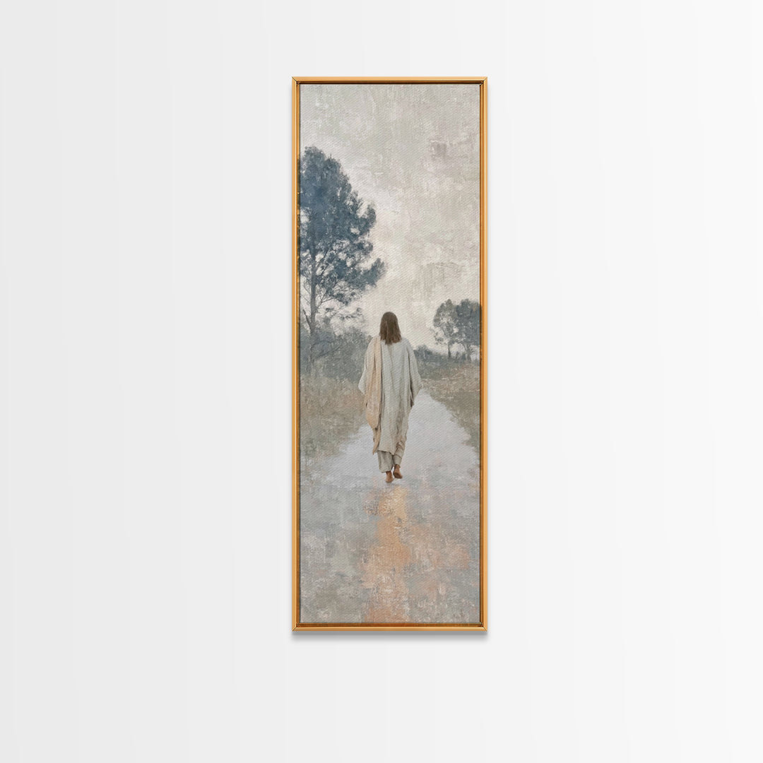 Path Of Mercy – Framed Canvas Print – Tall Skinny Art Print – Christian Wall Art – Jesus Painting – Christian Art Canvas – Christmas Art
