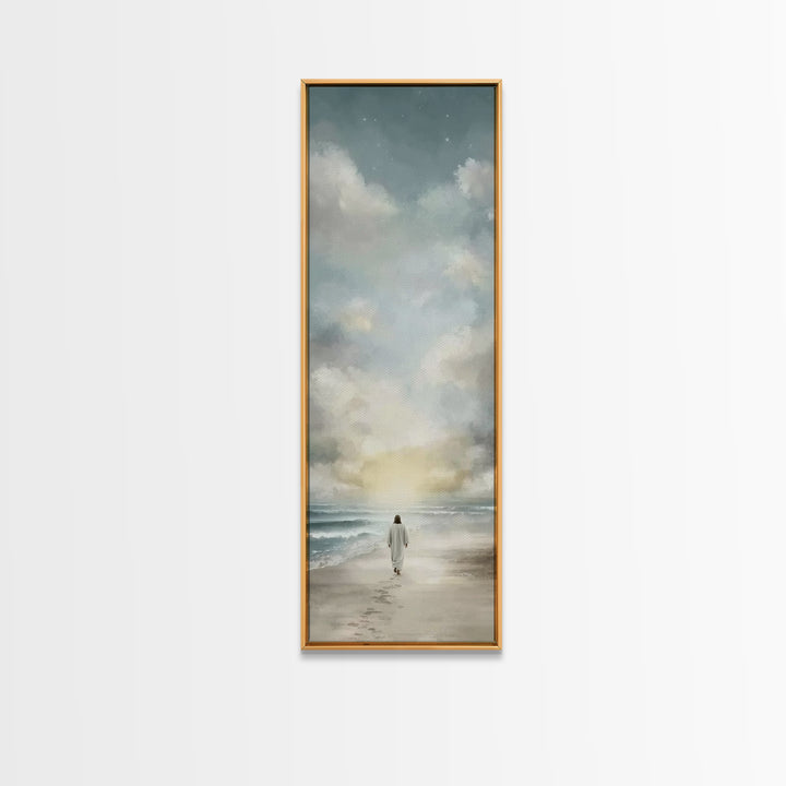 Quiet Redeemer Path – Framed Canvas Print – Christmas Art – Christian Art Canvas – Jesus Painting – Christian Wall Art – Tall Skinny Art Pr