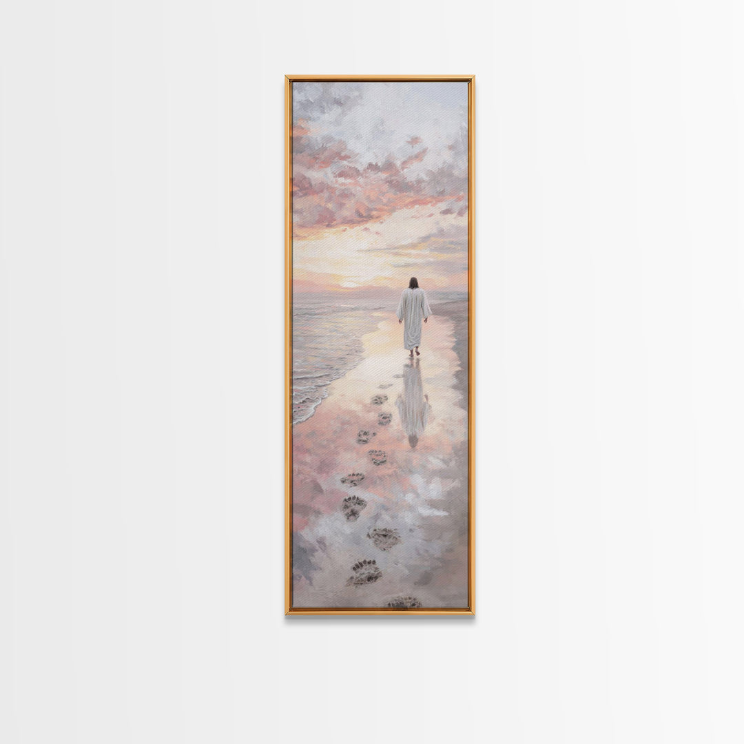 Walk Of Salvation – Framed Canvas Print – Christian Wall Art – Jesus Painting – Christian Art Canvas – Tall Skinny Art Print – Christmas Ar
