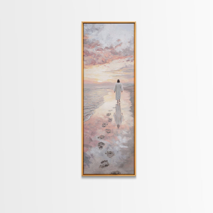 Walk Of Salvation – Framed Canvas Print – Christian Wall Art – Jesus Painting – Christian Art Canvas – Tall Skinny Art Print – Christmas Ar