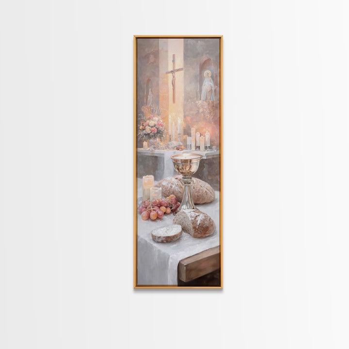 Bread Of Life | Framed Canvas Print | Tall Narrow Wall Art | Christian Wall Art | Christian Christmas Art | Christian Art Canvas | Christia