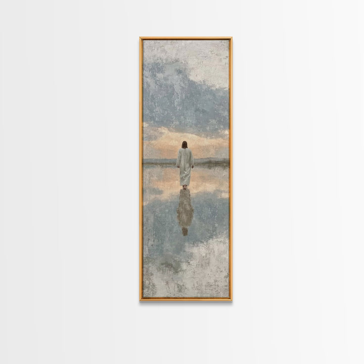 Heaven’s Calm Path – Framed Canvas Print – Tall Narrow Wall Art – Christian Wall Art – Jesus Painting – Christian Art Canvas – Christian Ar