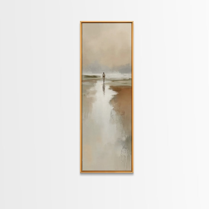 Gentle Morning Walk – Framed Canvas Print – Narrow Art – Christian Wall Art – Christian Art Canvas – Jesus Painting – Christian Art