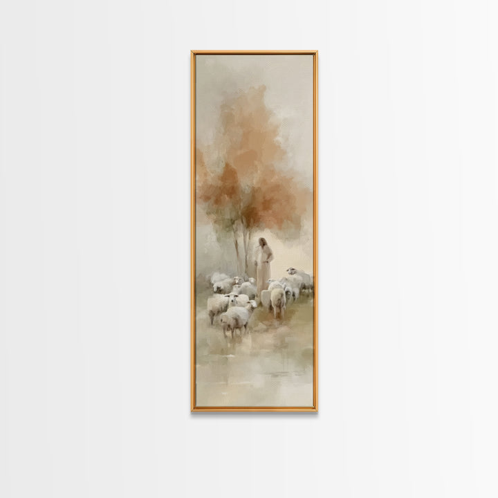 Shepherds Of Mercy – Framed Canvas Print – Christian Wall Art – Jesus Painting – Narrow Art – Christian Art Canvas – Christmas Art