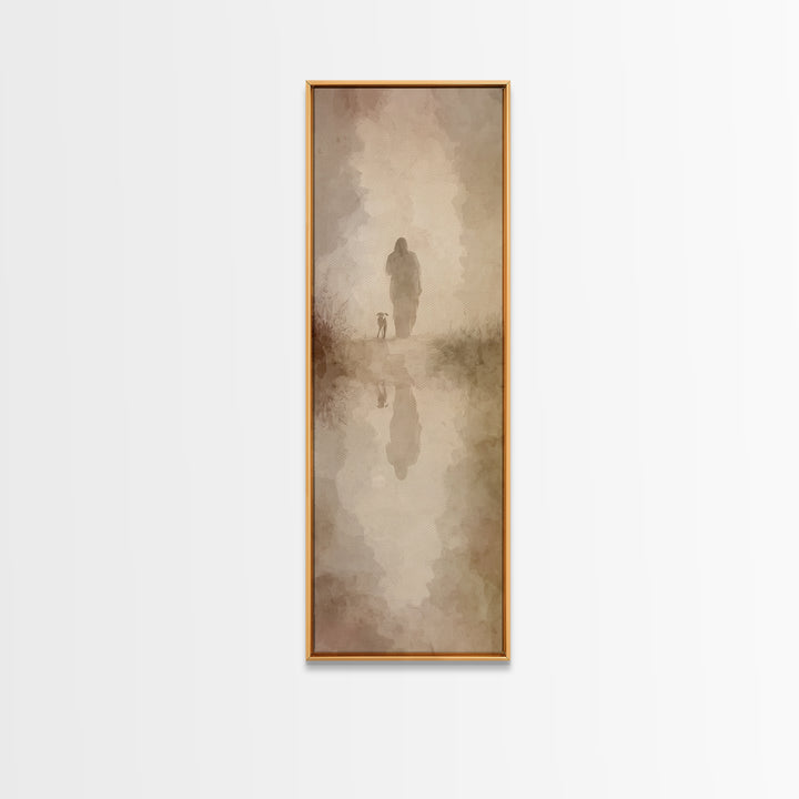 Guided By Peace – Framed Canvas Print – Tall Skinny Art Print – Christian Wall Art – Jesus Painting – Christian Art Canvas – Christmas Art