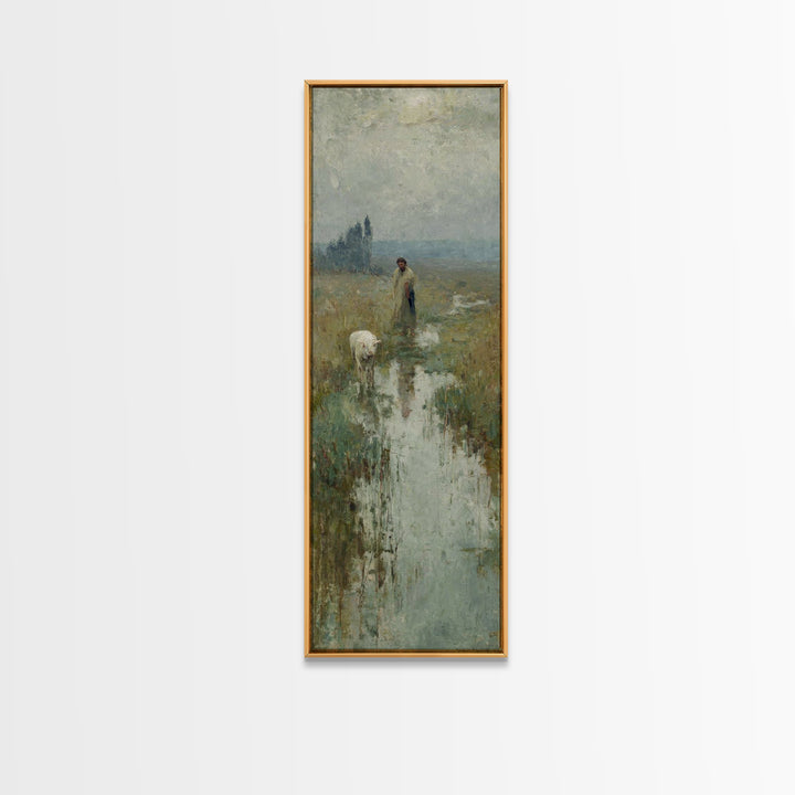 Dawn Of Compassion, Framed Canvas Print, Christian Wall Art, Narrow Art, Jesus Painting, Christian Art Canvas, Christmas Art