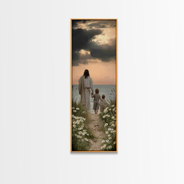 Horizon Of Mercy – Framed Canvas Print – Jesus Painting – Christian Art Canvas – Tall Skinny Art Print – Christian Gift Ideas – Christmas A