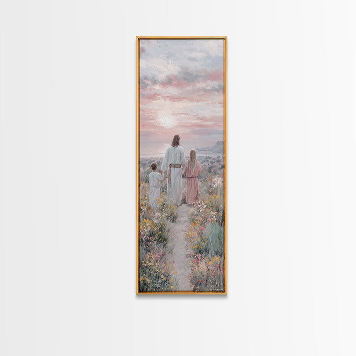 Field Of Blessings – Framed Canvas Print – Christian Wall Art – Christian Painting – Narrow Art – Framed Christmas Art – Jesus Painting