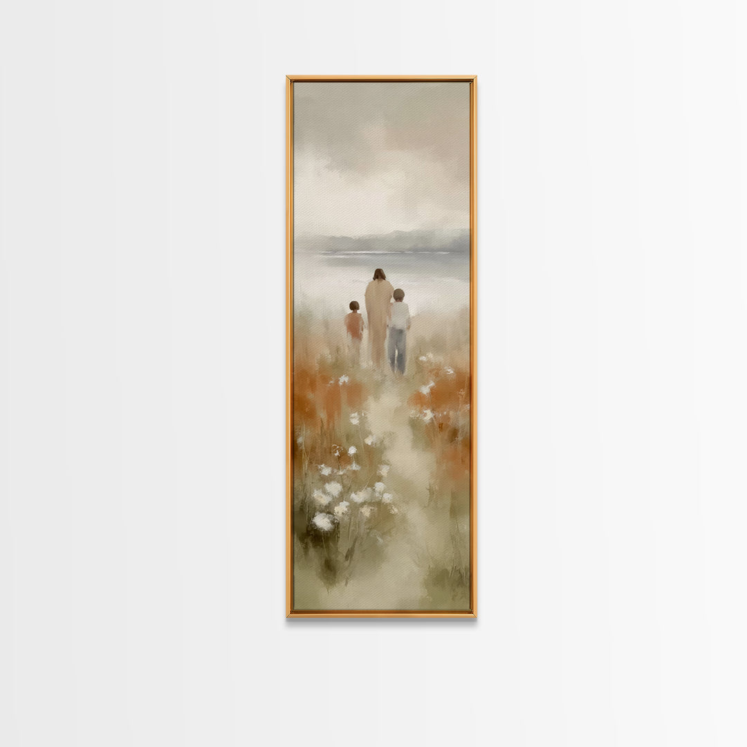 Guiding Light Path – Framed Canvas Print – Christian Art Canvas – Jesus Painting – Christian Wall Art – Tall Narrow Wall Art – Christmas Ar