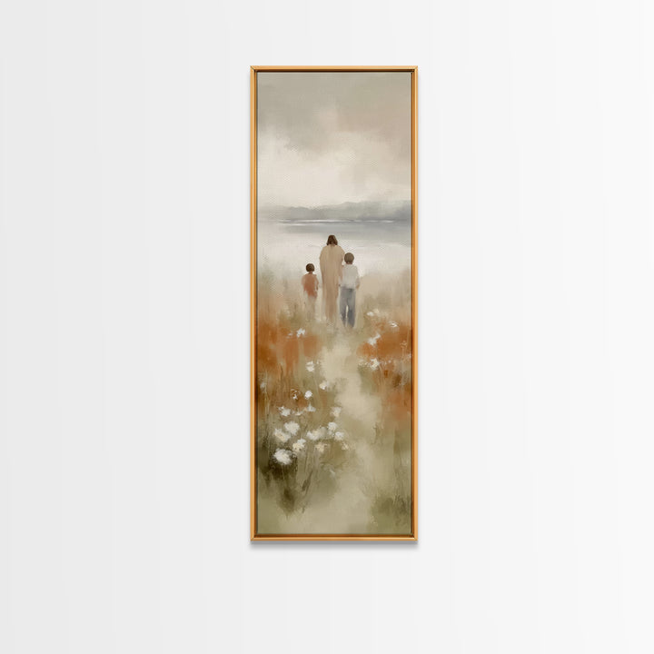 Guiding Light Path – Framed Canvas Print – Christian Art Canvas – Jesus Painting – Christian Wall Art – Tall Narrow Wall Art – Christmas Ar