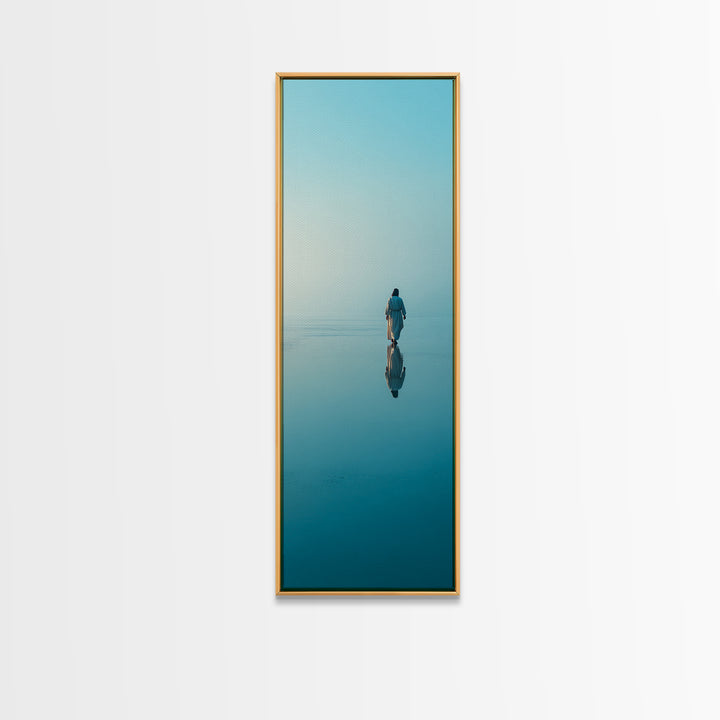 Calm Eternal Light – Framed Canvas Print – Christian Art Work – Tall Skinny Art Print – Jesus Painting Canvas – Christian Christmas Art – M