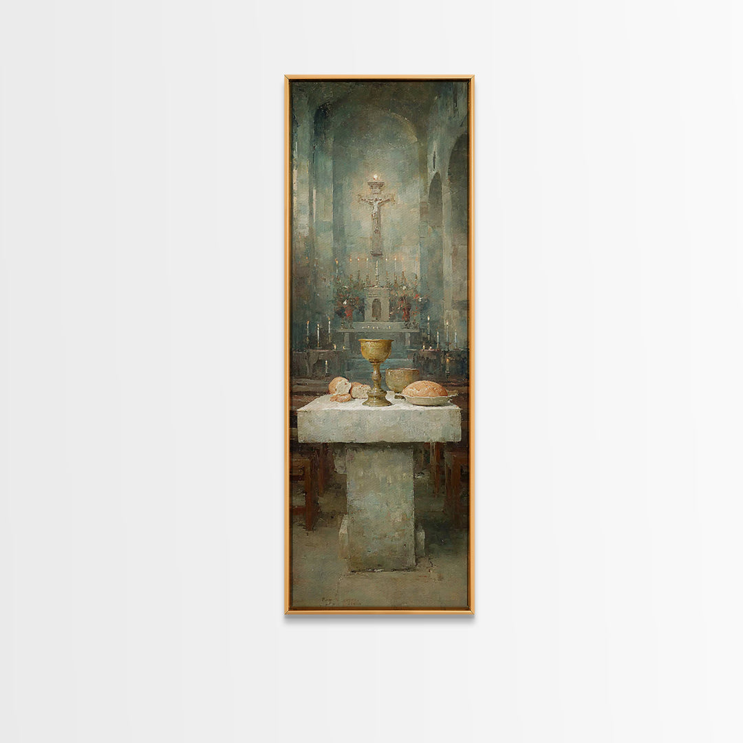 Altar Of Peace – Framed Canvas Print – Skinny Art – Christian Art Canvas – Christian Wall Art – Vintage Christian Art – Framed Christmas Wa