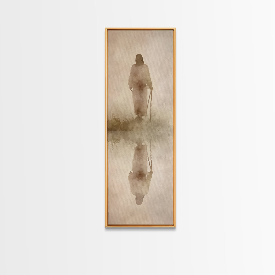 Sacred Morning Path – Framed Canvas Print – Christian Wall Art – Narrow Art – Jesus Painting – Christian Art Canvas – Christian Gift Ideas