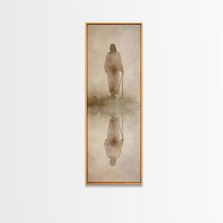 Sacred Morning Path – Framed Canvas Print – Christian Wall Art – Narrow Art – Jesus Painting – Christian Art Canvas – Christian Gift Ideas