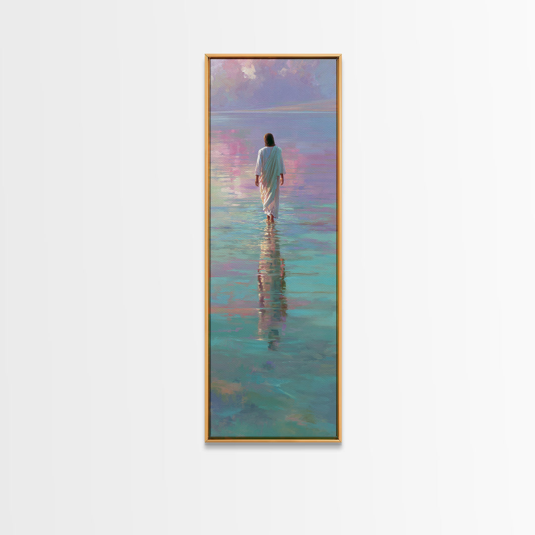 Faithful Dawn Steps | Framed Canvas Print | Christian Art Prints | Narrow Art | Jesus Canvas Art | Christian Art Work | Christian Gift | Ch