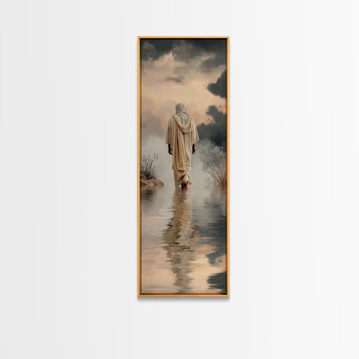 Twilight Hope Path | Framed Canvas Print | Christian Wall Art | Tall Narrow Wall Art | Jesus Painting | Christian Art Gift | Christmas Art